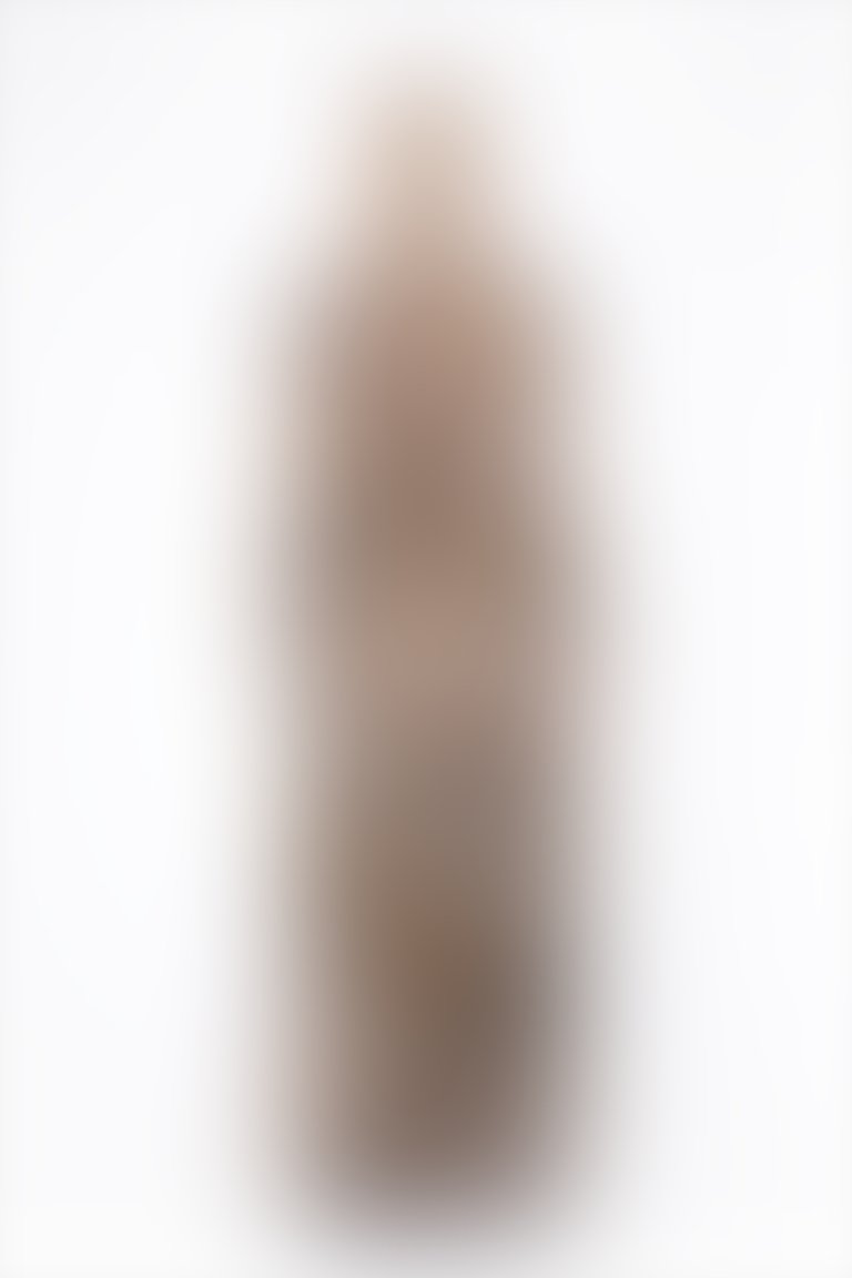 Leopar Desenli Fırfırlı Uzun Şifon Elbise