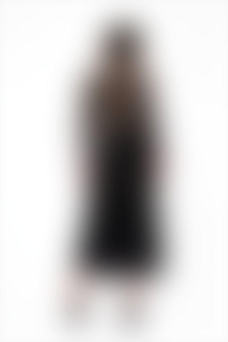 Kol Triko Detaylı Geniş Yaka Dantel Siyah Bluz