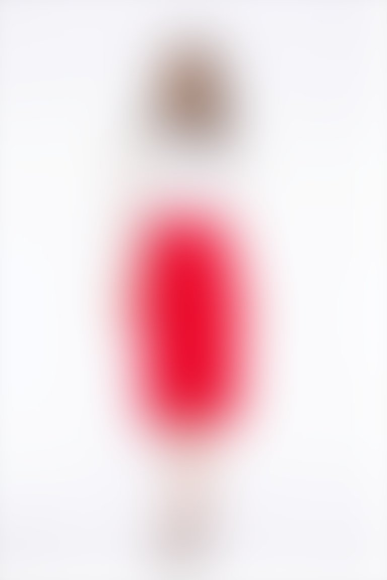 GIZIA - Yüksek Bel Midi Boy Düğme Ve Cep Detaylı Kırmızı Etek