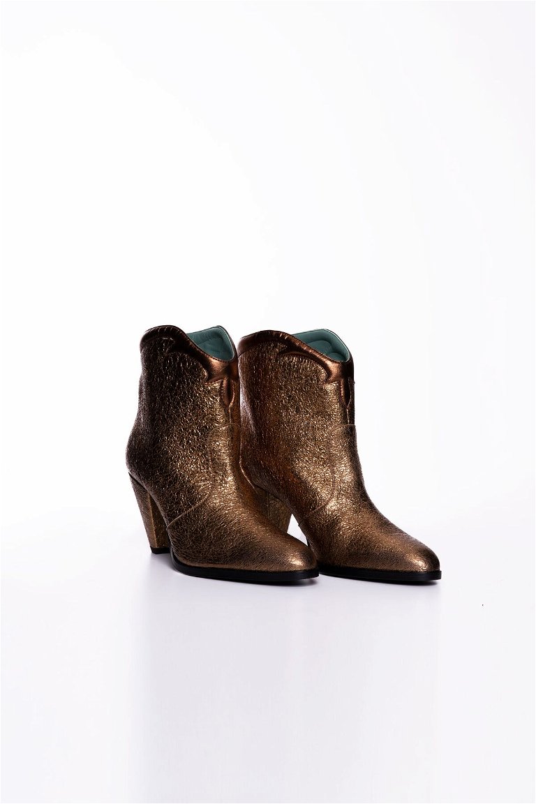GIZIAGATE - Metallic Bronze Heeled Boots