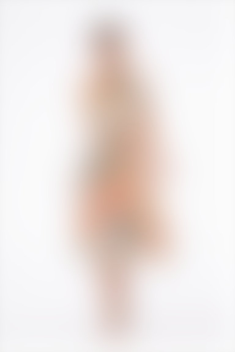 Bodice Bow Detailed Ecru Midi Skirt