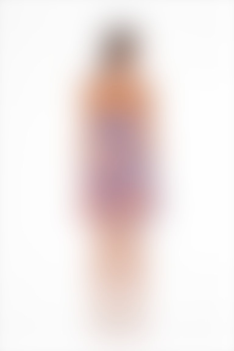 Fırfır Ve İşleme Detaylı Sırtı Açık Mini Boy Mor Abiye Elbise