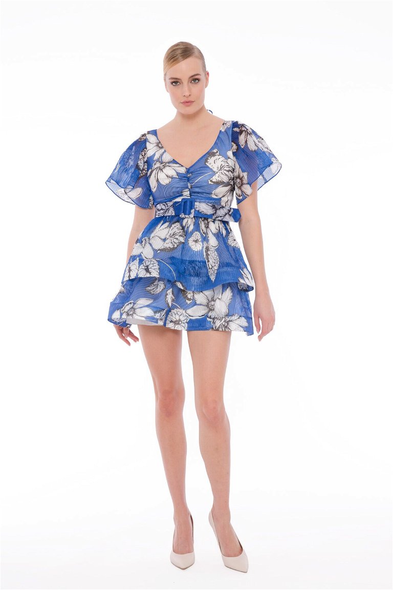 GIZIA - Godeli Transparent Floral Mini Dress