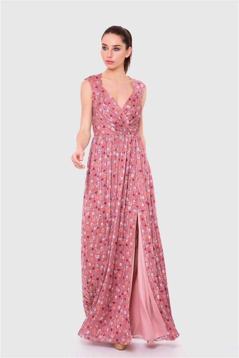  GIZIA - Backless Long Rose Chiffon Dress