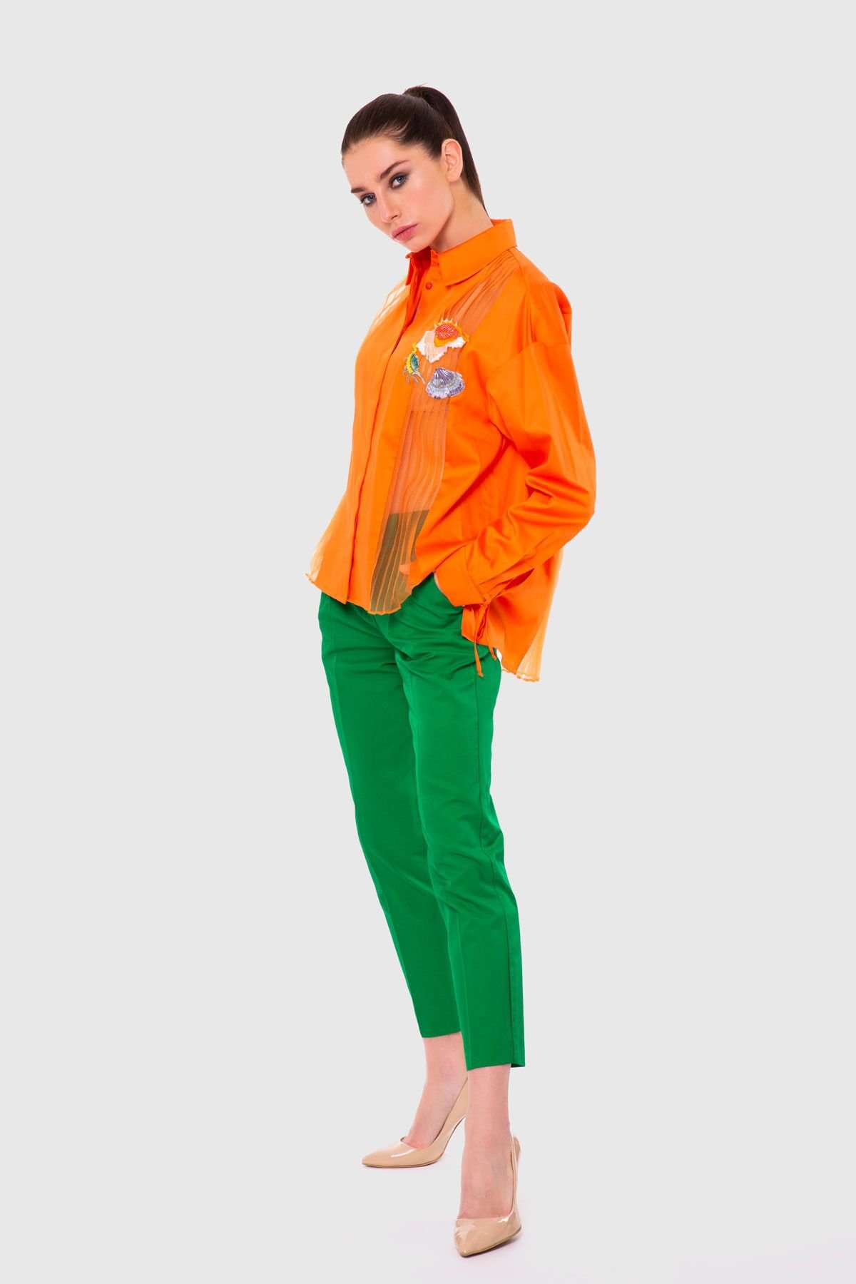 Carrot Cut Green Trousers
