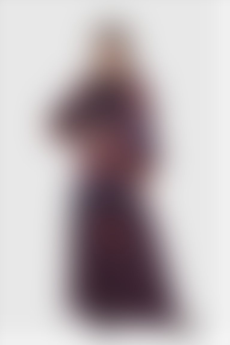 Fiyonk Kesim Yaka Detaylı Kuşaklı Turuncu Elbise