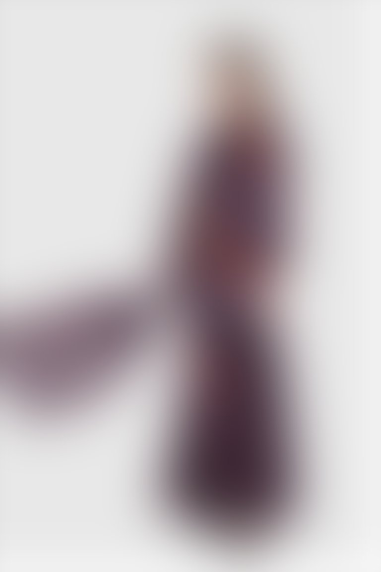 Fiyonk Kesim Yaka Detaylı Kuşaklı Turuncu Elbise