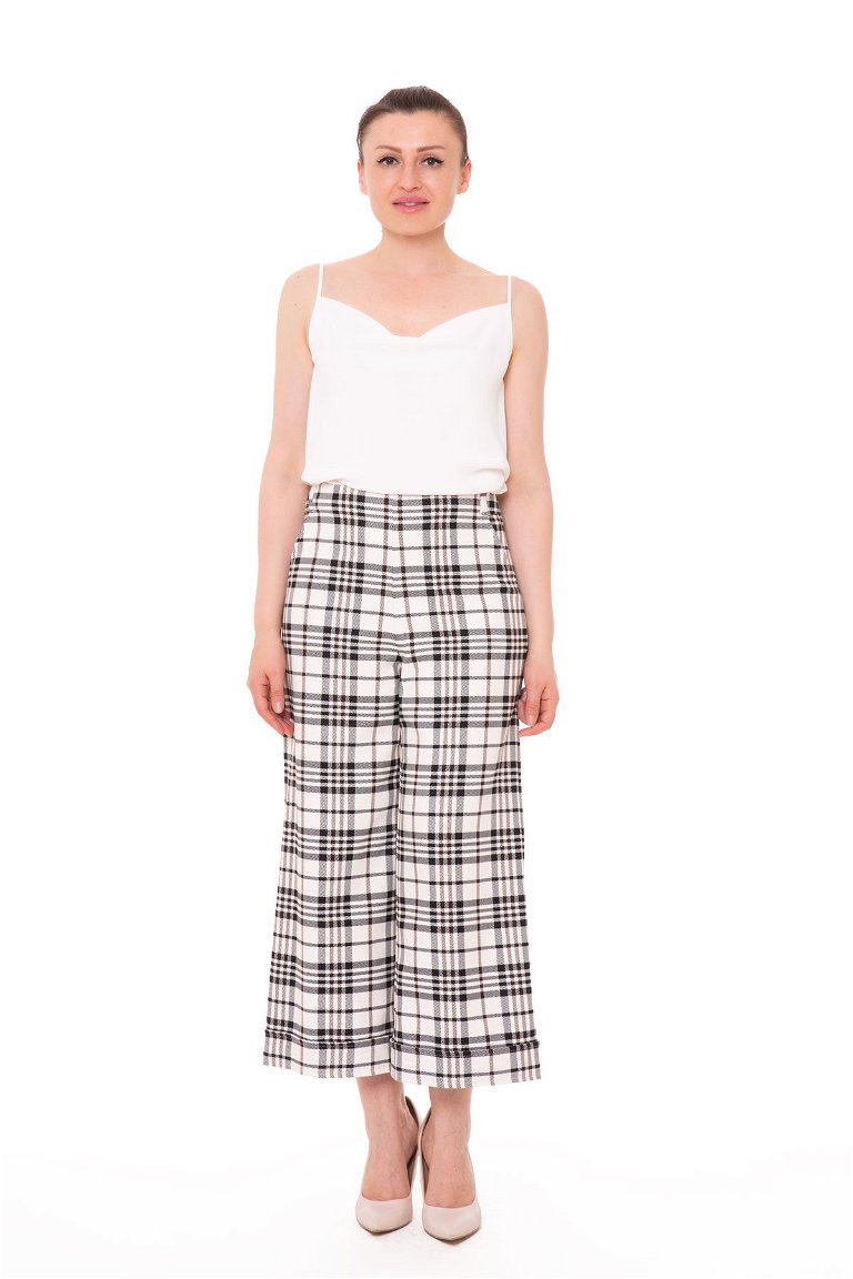 KIWE - Gingham Leather Belted Trousers
