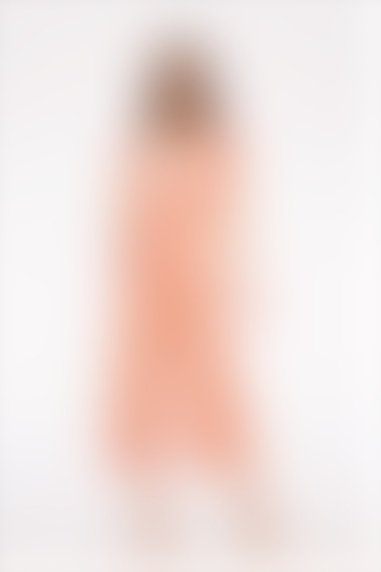 GIZIA - Dokulu Kuşak Kemerli Keten Pudra Kadın Takım Elbise