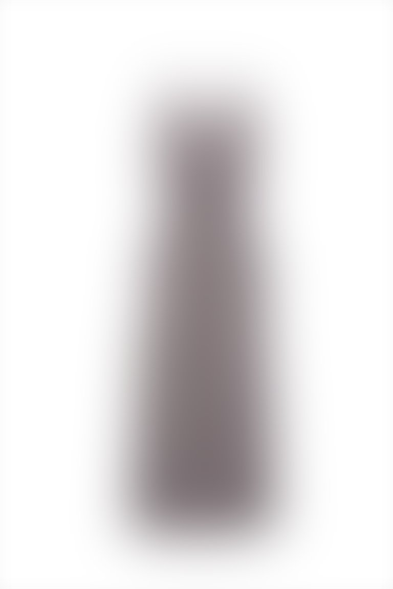 KIWE - V Yaka Detaylı Yanları Bağlamalı Lacivert Midi Ekose Elbise