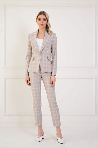 4G CLASSIC - Mono Closure Beige Plaid Suit