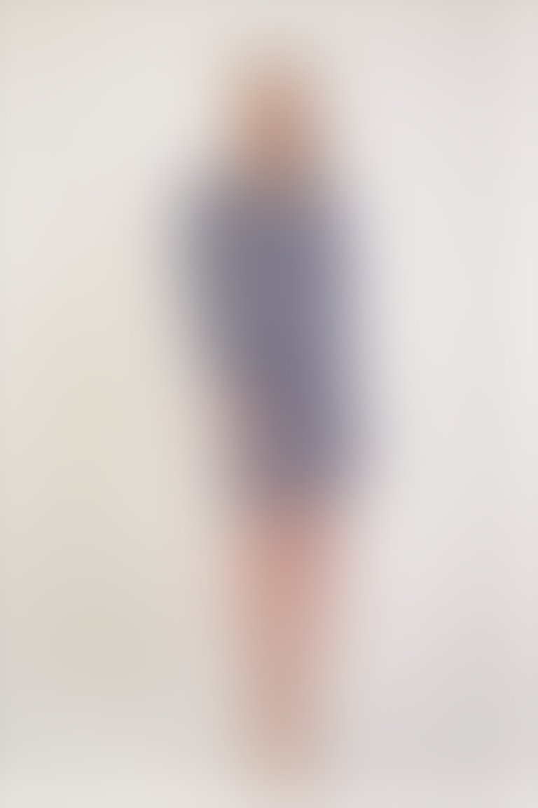 4G CLASSIC - Ekose Desenli Kruvaze Ceketli Lacivert Takım Elbise