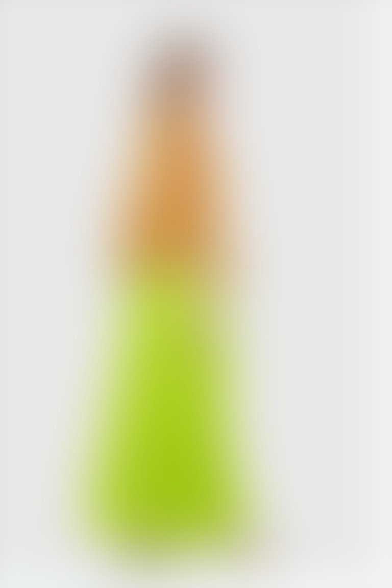 Minik Dantel Şeritli Büzgülü Düşük Kollu Poplin Turuncu Bluz