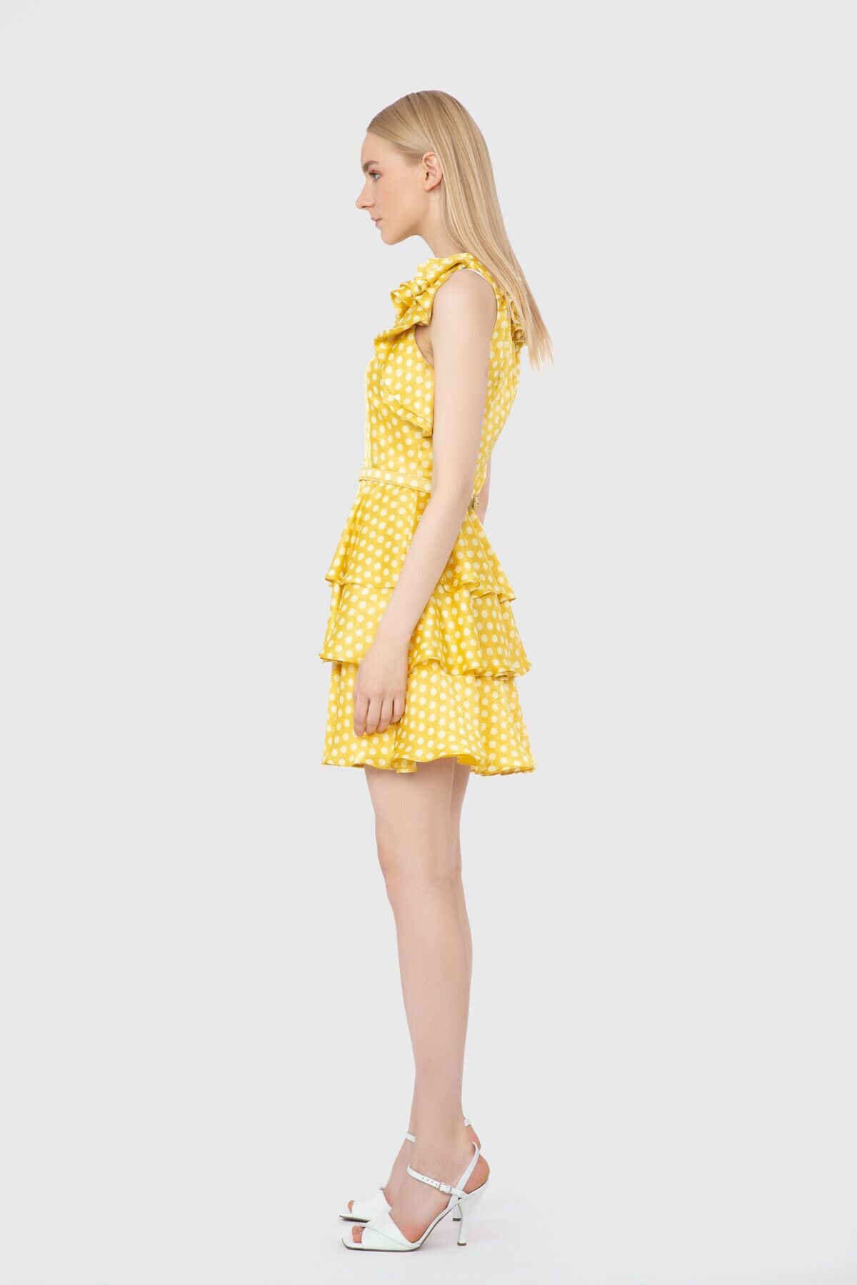 Ruffle Detailed Yellow Dress