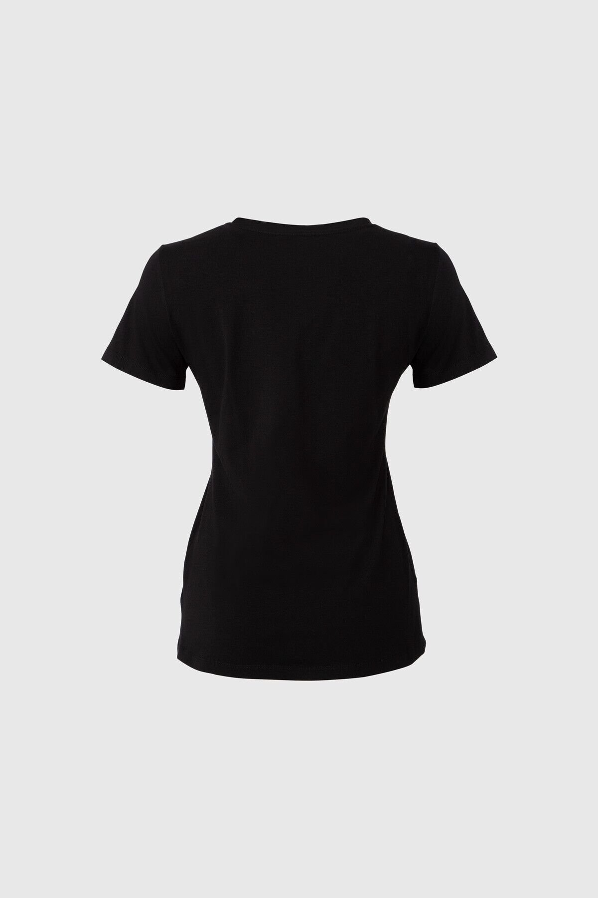 Nakış Logo Detaylı Siyah T-Shirt