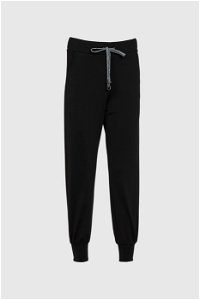 GIZIA - Bağcık Detaylı Jogger Siyah Pantolon