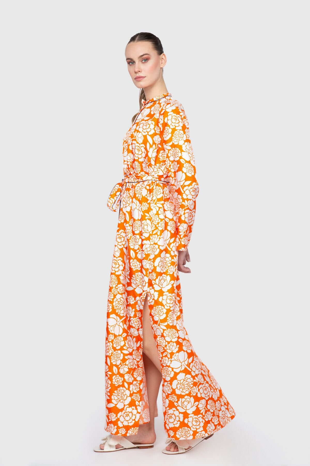 Floral Patterned Ankle-Length Dress
