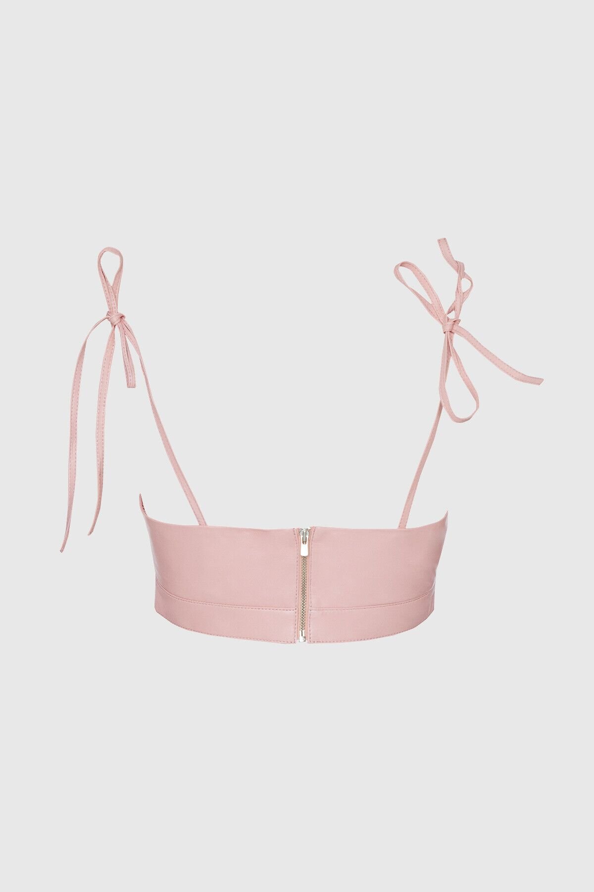 Rope Tie Strap Pink Blouse