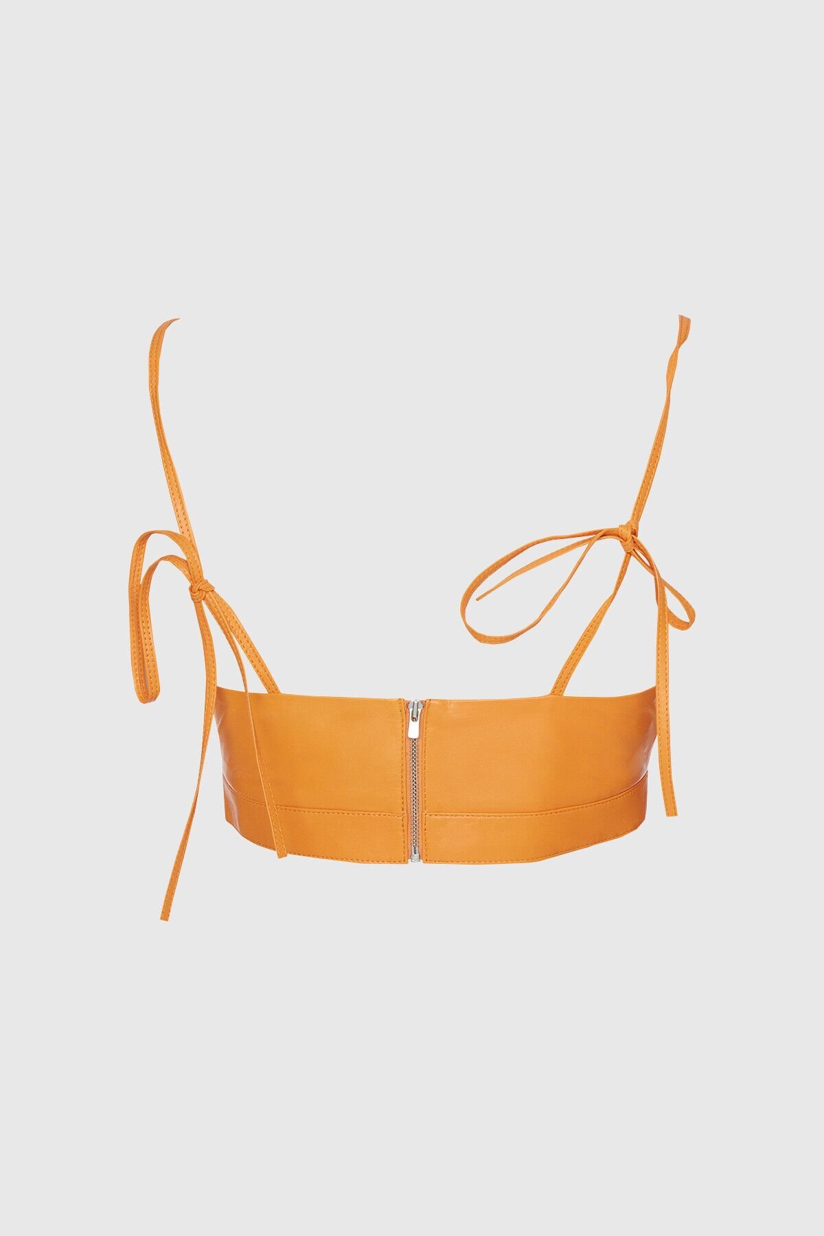 Rope Tie Strap Orange Blouse