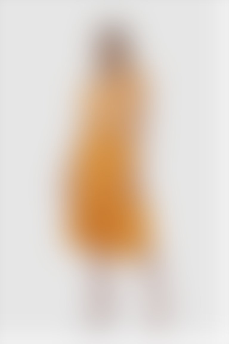 GIZIA - Yüksek Bel Düğme Detaylı Midi Boy Turuncu Etek