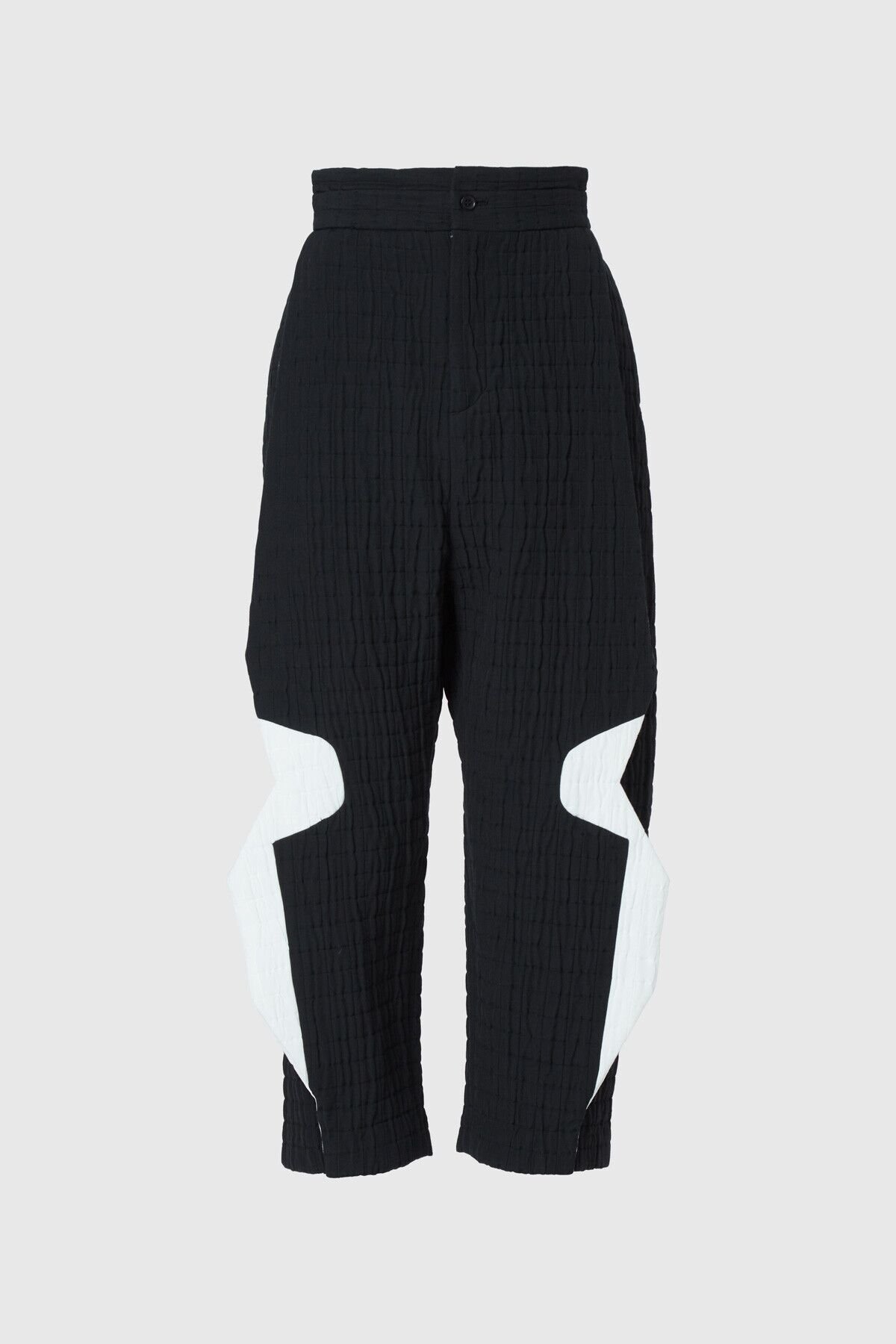 Chalayan Kontrast Renk Detaylı Yüksek Bel Siyah Tasarım Pantolon