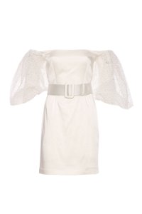 KIWE - Sleeve Detailed Belt Ecru Dress