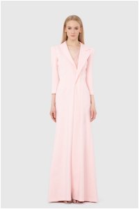  GIZIA - Asymmetrical Collar And Embroidered Detailed Long Salmon Dress