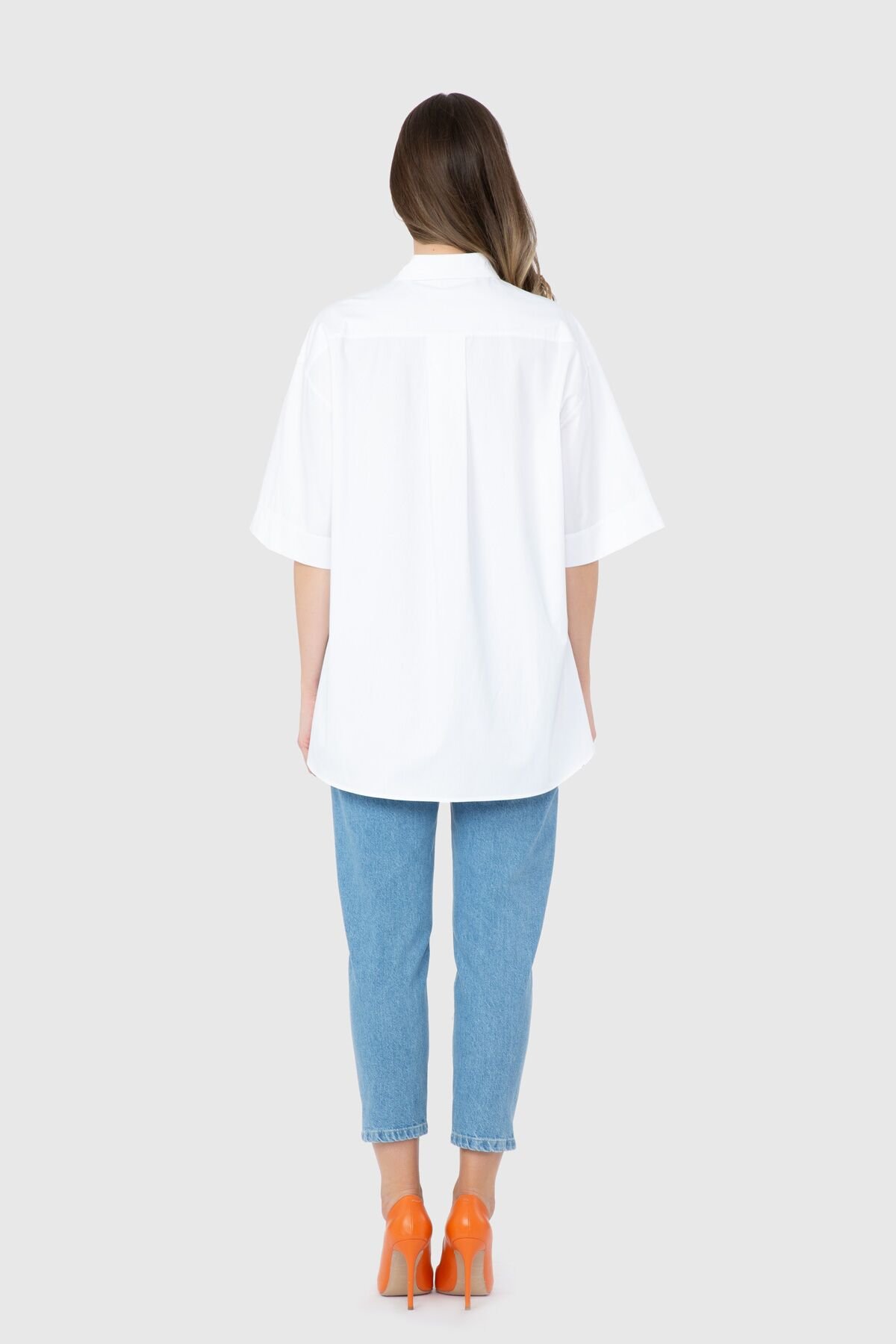 Asymmetrical Cut White Shirt