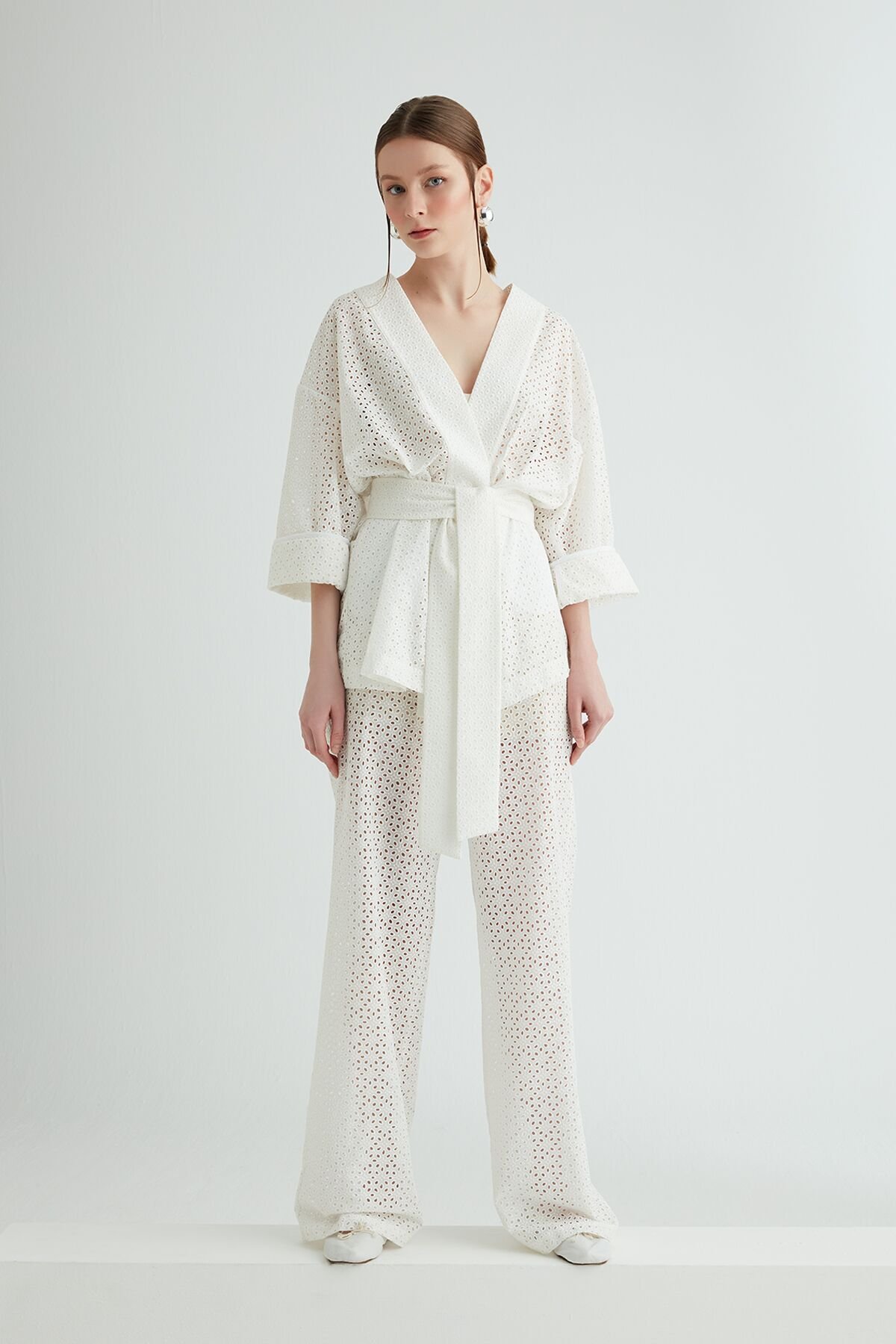 Lace Kimono Style Ecru Jacket