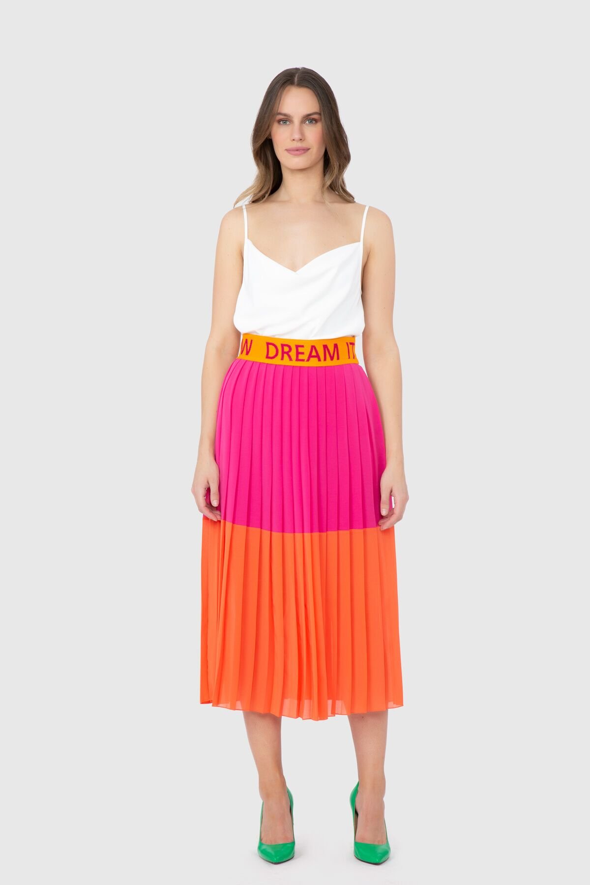 Size 8 to 20 By Atmosphere New Ladies Tri-colour Sleek Flared Midi Skirt 