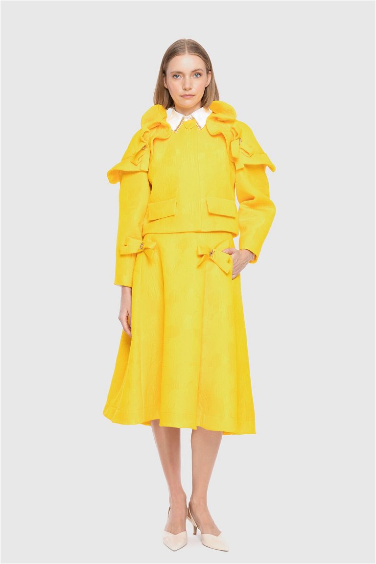 GIZIA - Omuz Detaylı Sarı Ceket