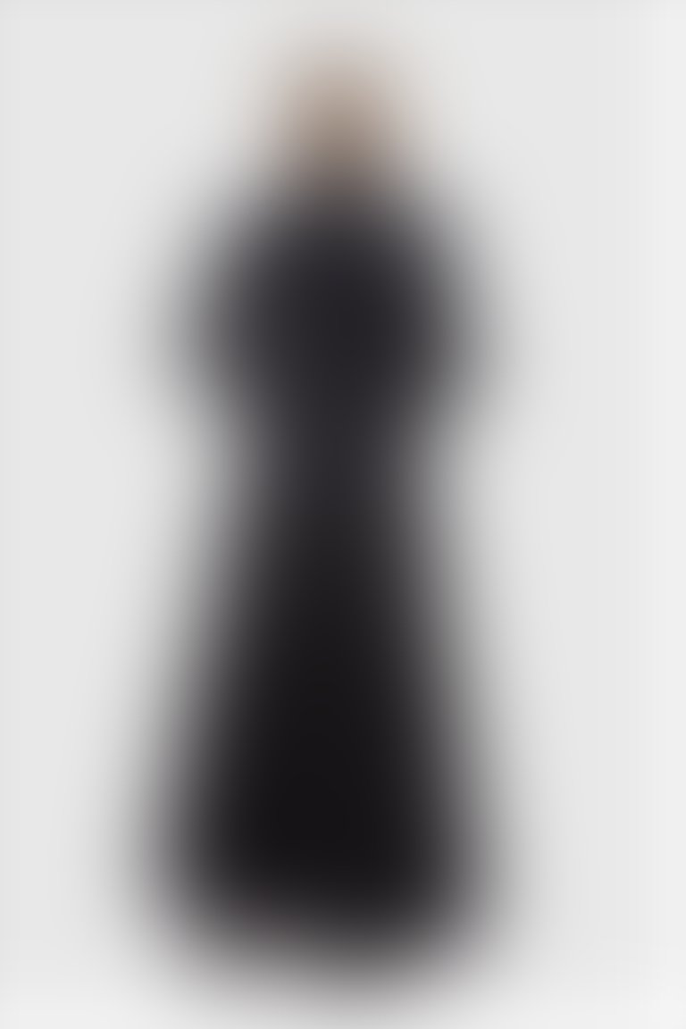 İşleme Detaylı Siyah Uzun Abiye Elbise