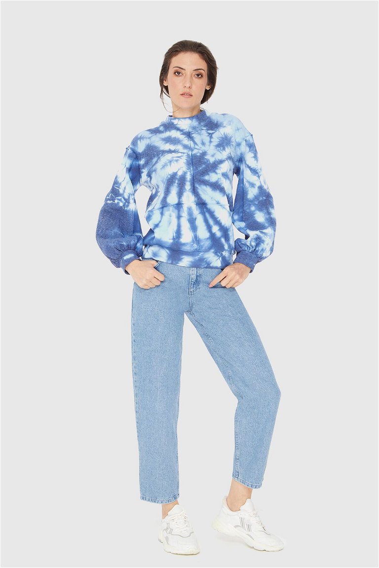 KI-WE - Batik Yıkamalı Lacivert Sweatshirt