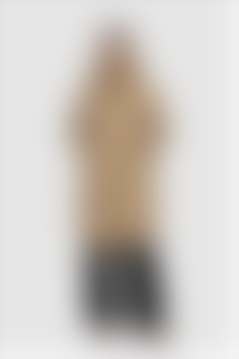 Hooded Midi-Length Brown Puffer Coat