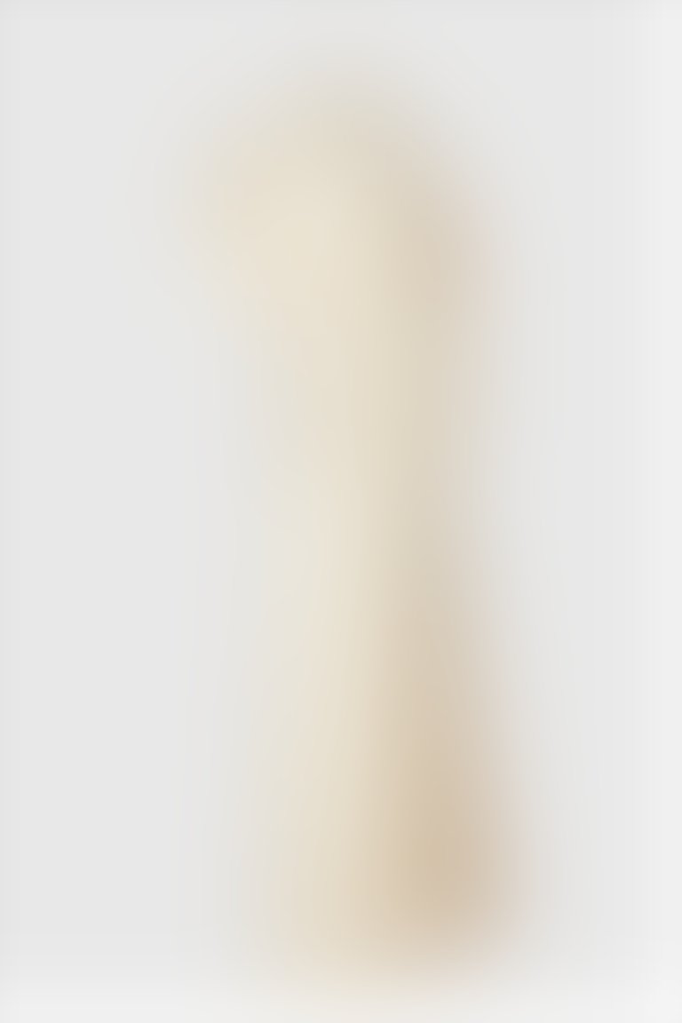 Boğazlı Taş İşleme Detaylı Uzun Somon Renk Abiye Elbise