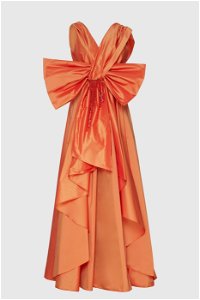 GIZIA - With Bow Tie Detailed Front Short Back Long Coral Evening Dress