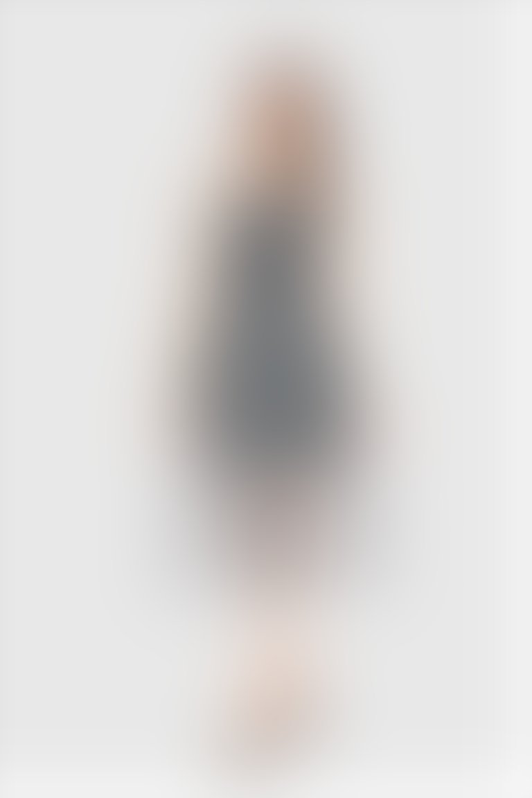 KIWE - Brode Dantel Pili Detaylı Askılı Midi Abiye Elbise