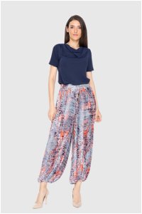 GIZIA - Patterned Pleated Red Baggy Trousers