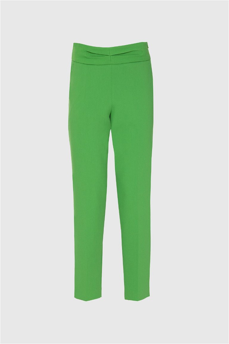 GIZIA - Pili Detaylı Yeşil Havuç Pantolon