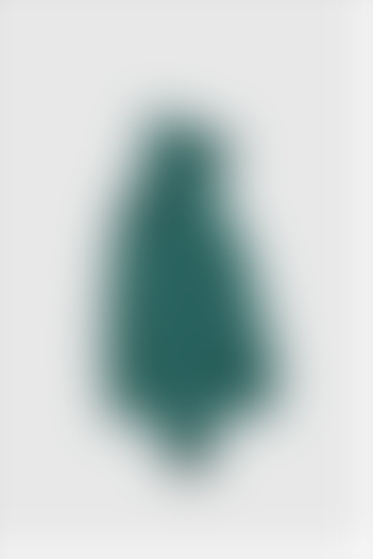 Arkası Nakışlı Triko Bantlı Kısa Yeşil Şişme Mont