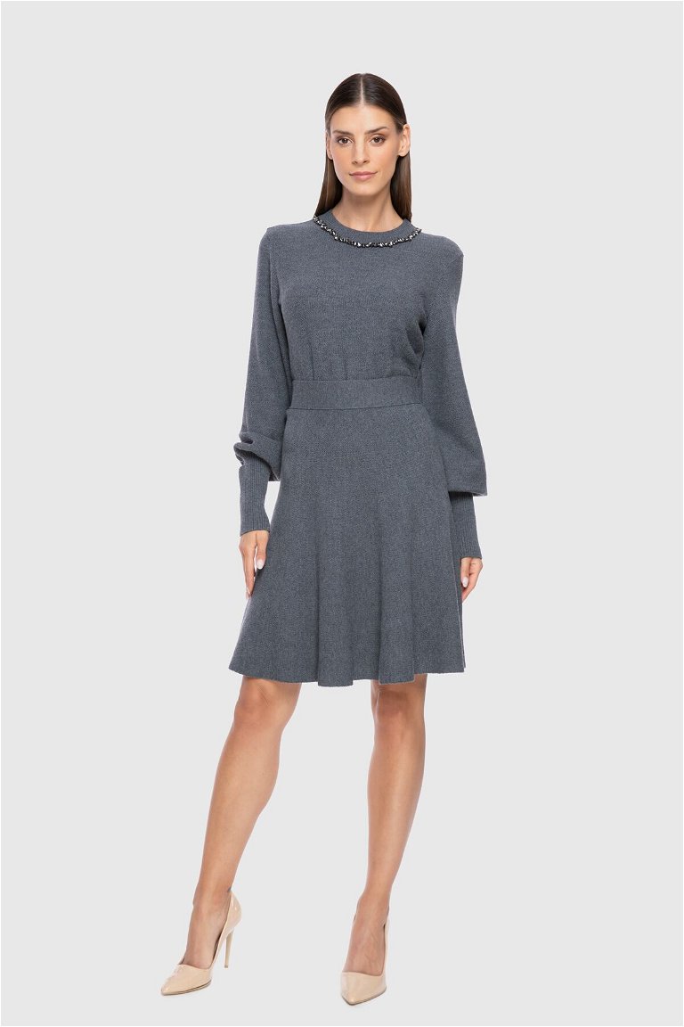 GIZIA - Gray Knitwear Mini Skirt