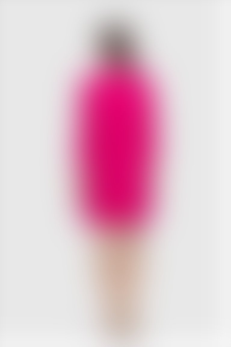 Yakası İşlemeli Önü Pili Parçalı Mini Pembe Elbise
