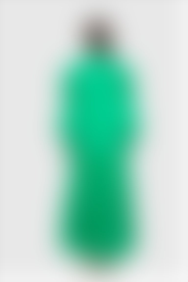 Volan ve Yakası Bağlama Detaylı Uzun Yeşil Abiye Elbise
