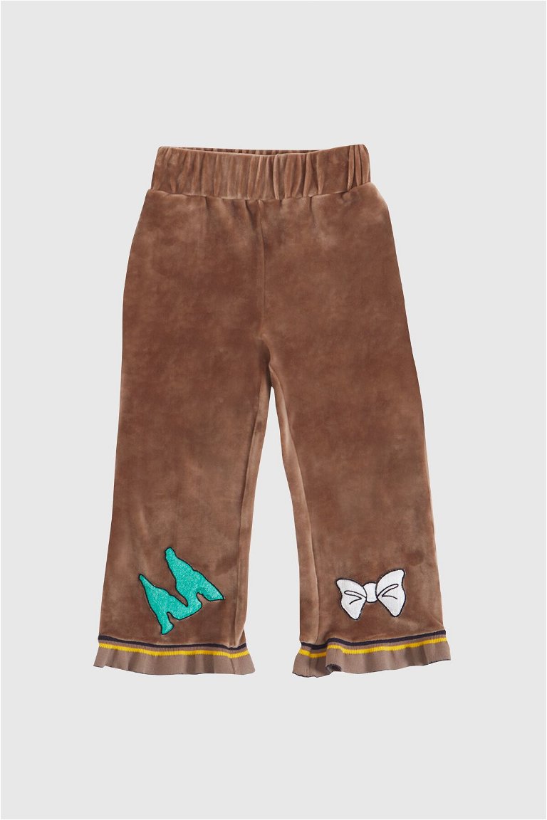 MANI MANI KIDS - Knitwear And Applique Detailed Velvet Pants