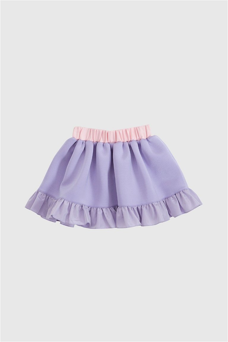 MANI MANI KIDS - Frill And Applique Detailed Scuba Skirt