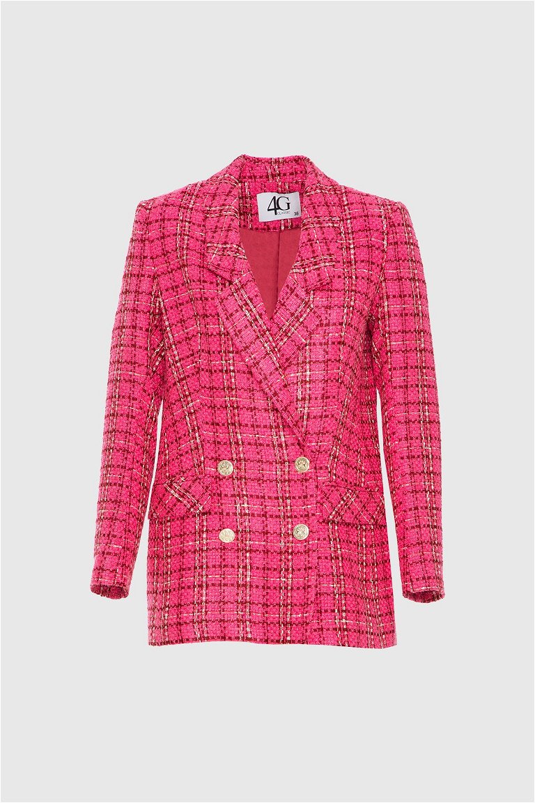 4G CLASSIC - Twett Double Breasted Gold Button Pink Jacket