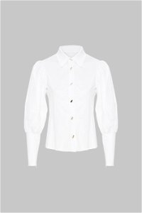 KIWE - Düğme Detaylı Beyaz Gömlek