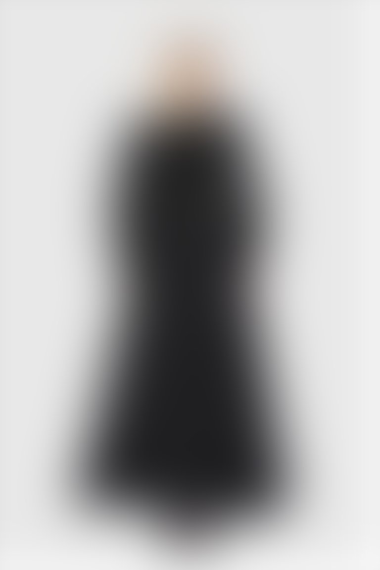 İşleme Detaylı Transparan Detaylı Uzun Siyah Abiye Elbise