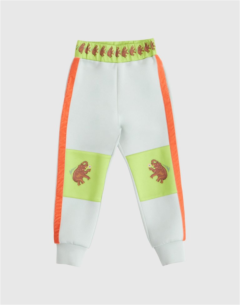 MANI MANI KIDS - Print And Velvet Strip Detailed Jogger Pants