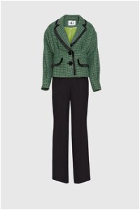 4G CLASSIC - Green Suit with Plaid Palazzo Pants